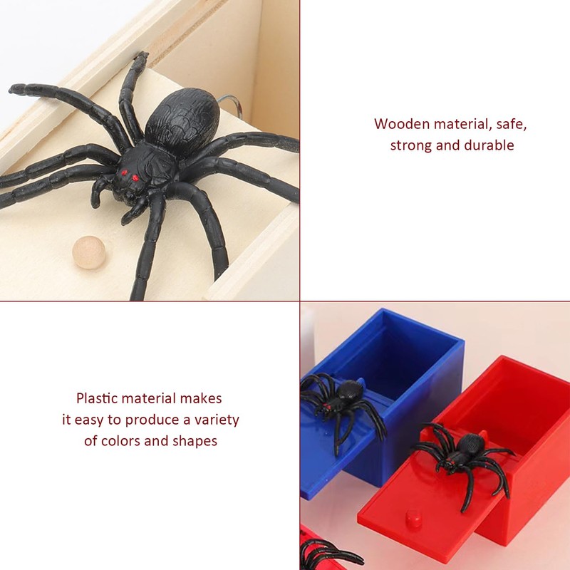 GTYHH 3-Piece Spider Box, Scary Spider Prank Box, Prank Props
