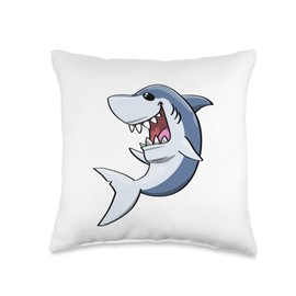 Shark bite Me By VM Retired Funny Women Sharks Bite Water Animal Throw Pillow, 16x16, Multicolor