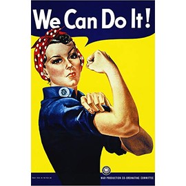 We Can Do It Rosie the Riveter Vintage World War II Two WW2 WWII USA Military Propaganda Poster