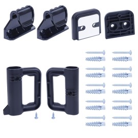 Stcockis Retractable Baby Gate Replacement Parts for Mesh Gate Retractable Dog Gate Full Set Wall Mounting Kits Hardware with Brackets, Hooks, Latches, Screws for Retractable Gate Stair Gate, Black