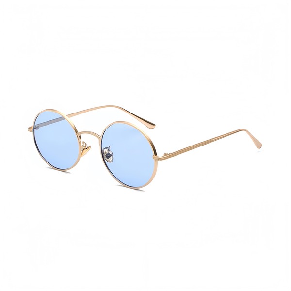 WDZAYXC Retro Round Metal Frame Sunglasses for Men and Women,