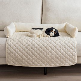 OKYUK Dog Beds Dog Cushion - Sofa Protection, Handmade Dog Bed, Washable, Dog Cushion, Couch Cushion, Dog Mat, Fluffy Dog Bed for Large, Medium and Small Dogs (Beige, 90 x 90 cm)