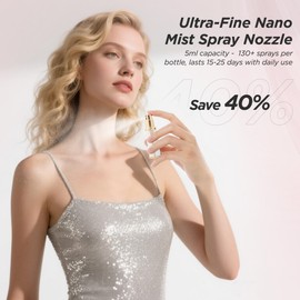 SESENSE Travel Perfume Bottle Refillable, Sparkle Perfume Atomizer Leak-Proof Portable 5ML Mini Empty Atomizer Sprayer Bottle for Traveling and Outgoing (White - Leather style, 5ML)