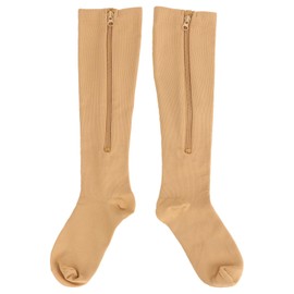 Luqeeg Zipper Compression Socks, Closed Toe Graduated Zippered Compression Stocking, Improves Blood Circulation, Relieves Pain and Swelling, Medical Compression Stockings for Men, Women