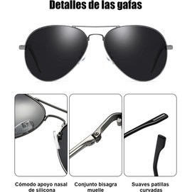 MAIXONIC 2pcs Lentes de para hombre y mujer， Gafas de Sol de Aviador Lentes de Polarizados ，Polarizadas para Hombre y Mujer Lentes Antirreflejante，100% Protección UV 400 Vintage