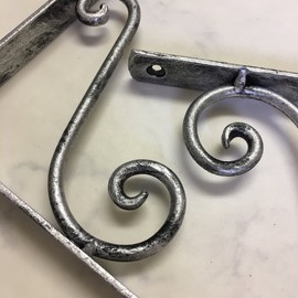 MASOUDITRADING Shelf Bracket, 5.1 inches (13 cm), Set of 2, Iron Brackets, Metal Fittings, L-Shaped Angle, Antique Silver