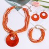Coiris Multi Row Colorful Pearl Necklace with Large Circle Shell