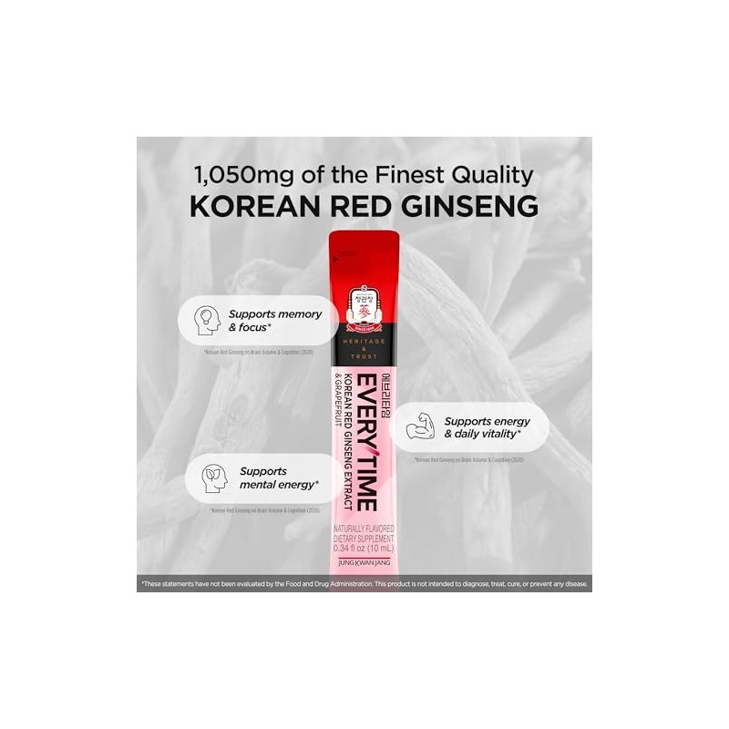 Jung Kwan Jang Extracto Ginseng Rojo Coreano Everytime Grapefruit 1000