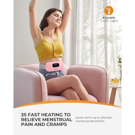 CooCoCo - Almohadilla trmica porttil para calambres de perodo, cinturn inalmbrico para alivio de calambres menstruales, almohadilla trmica recargable 