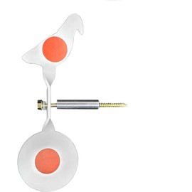 Wingswinmax Bigger Bird Spinner Air Gun Target 19.3cm/7.6" Slingshot Target 360° Rotating Screwed-Type Steel OR Stainless Steel Plinking Target Bird BB Air Gun Target (White Big Bird 3mm)