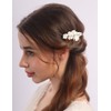 BERYUAN White Flowers Hair Comb Small Flowers Wedding Hair Side