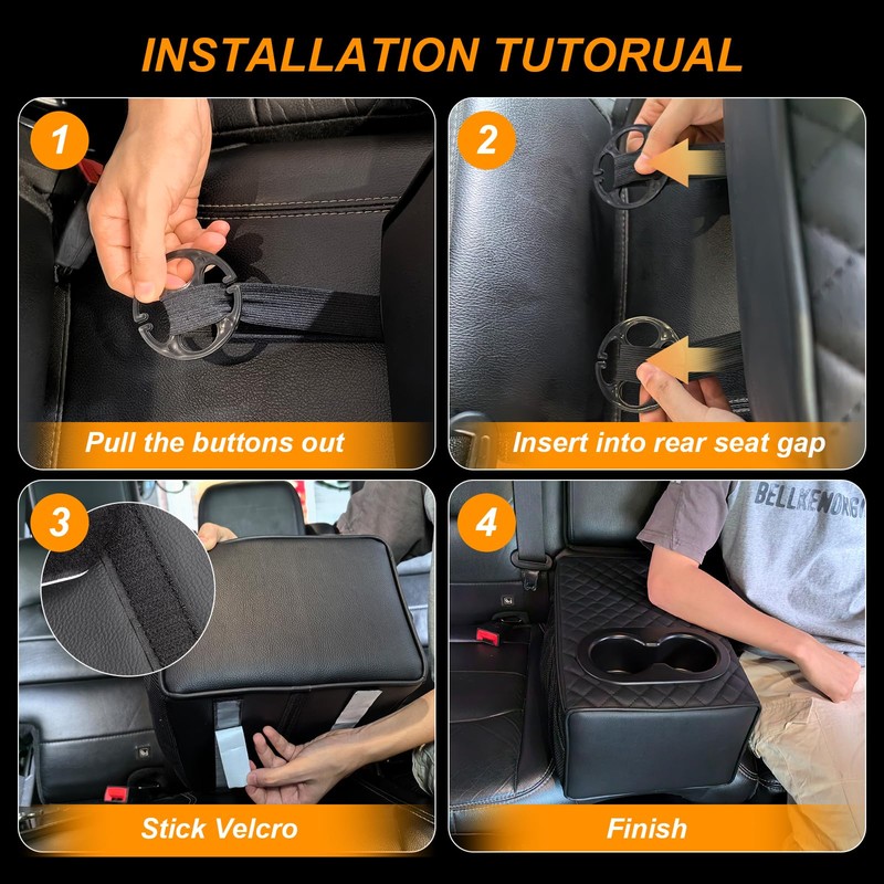 MAIKER Universal Car Rear Seat Armrest 2 Row Console Box