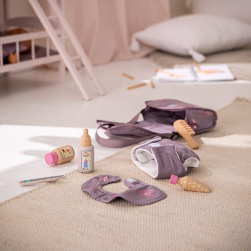 howa 29502 Doll's Changing Bag for Dolls Rainbow Including 7-Piece