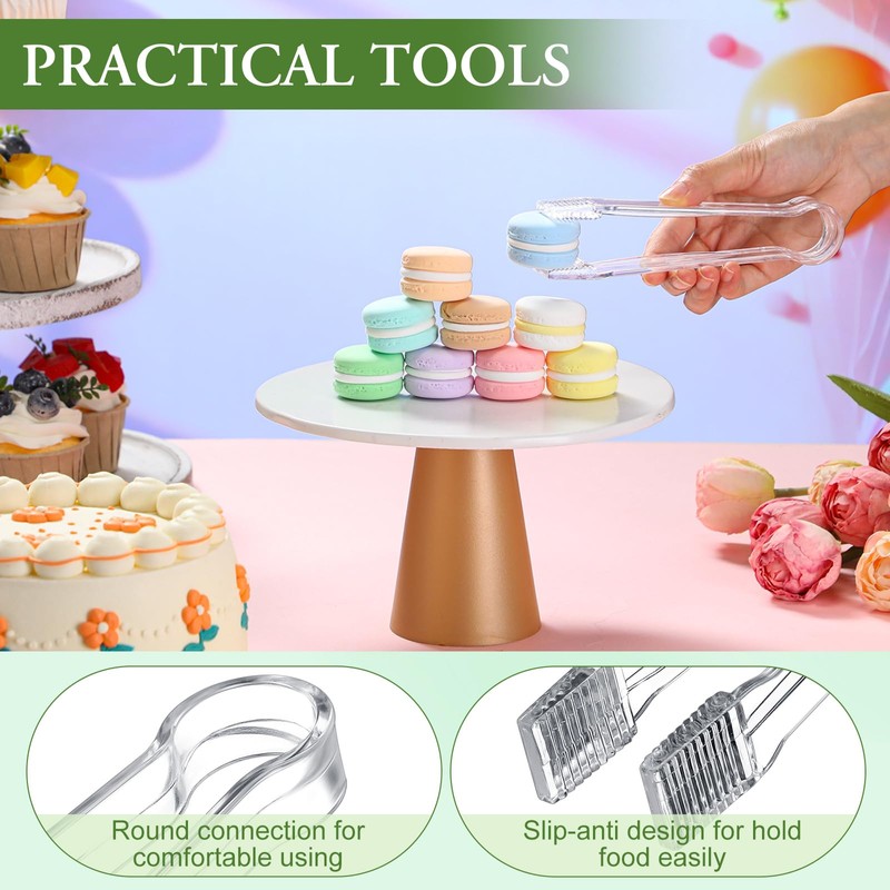 Roshtia 6 Pcs Plastic Serving Tongs Mini Kitchen Tongs Utility