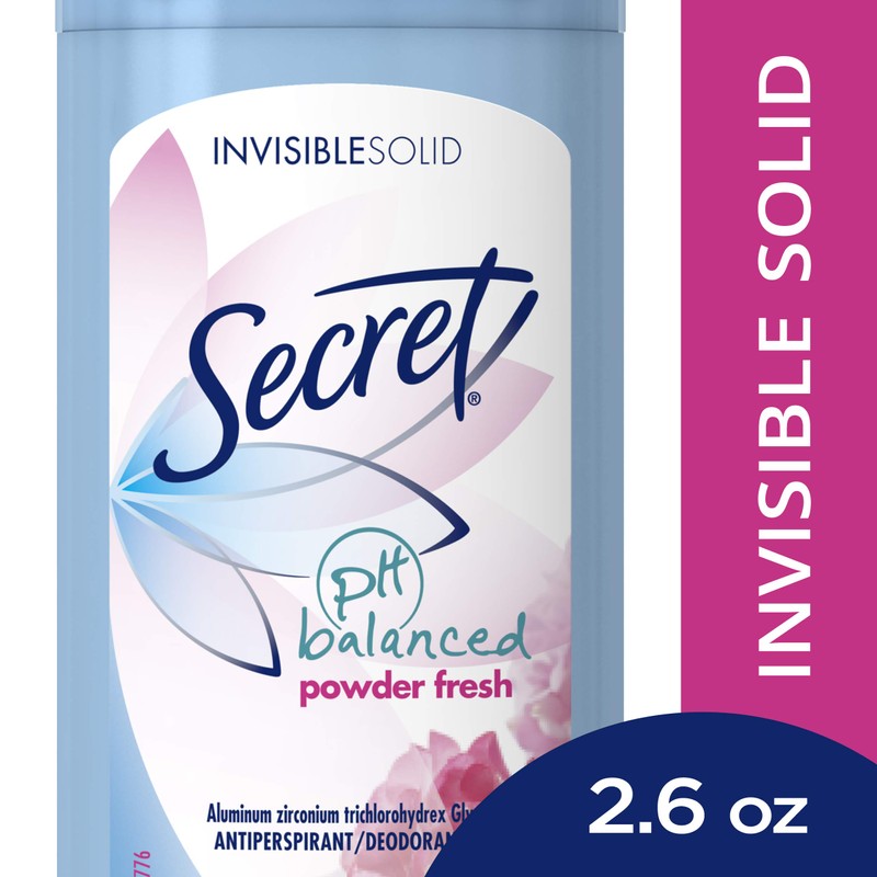 Secret Invisible Solid Antiperspirant & Deodorant, Powder Fresh Scent, 2.6