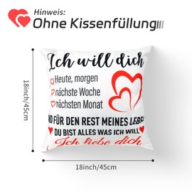 GADITIEK Partner Gifts Cushion Cover, 45 x 45 cm, Couple Gift for Birthday, Valentine's Day, Anniversary, Couple Gift, Anniversary Gift for Him Her Boyfriend, Couple Gifts Cushion Covers (Text Type)