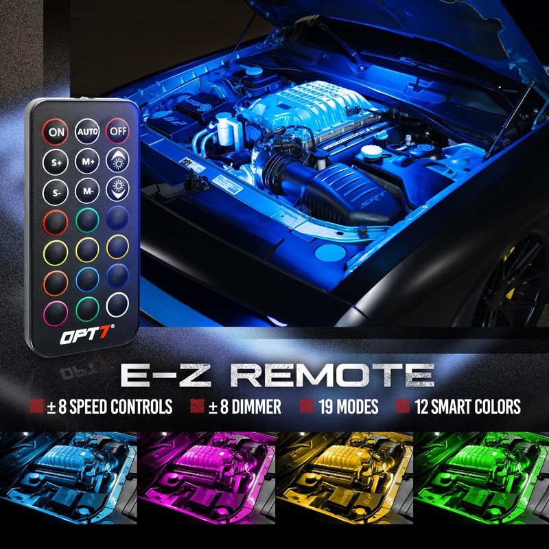 OPT7 Aura Engine Bay RGB LED Light Kit with Remote