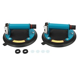 2-Pack Heavy Duty Glass Suction Cups - 8 Inch Industrial Vacuum Lifter Set with 350lbs Load Capacity for Window, Tile, and Glass Replacement - Powerful Handheld Tool for Professionals