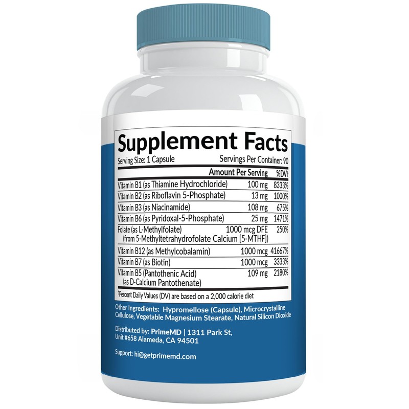 Methylated B Complex with Methylfolate and B12 Methylcobalamin 1000 mcg