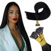 RUNATURE Black I Tip Hair Extensios Human Hair Jet Black