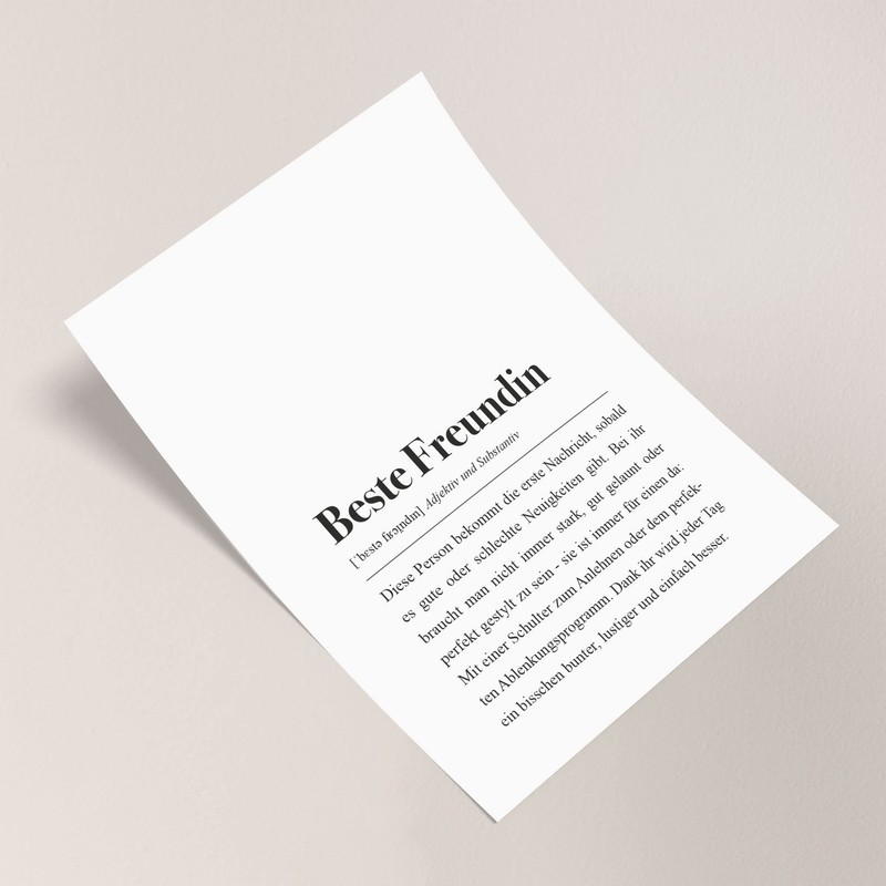 Best Friend Poster DIN A4: Best Friend Definition