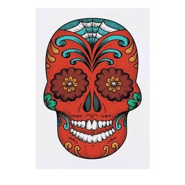 'Mexican Sugar Skull' Temporary Tattoo - Water Resistant, Skin-Safe, Non-Toxic Transfer (TO00064059)