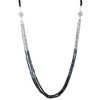 COOLSTEELANDBEYOND Necklaces Multi Strands Black Silver Crystal Beads Chain Magnetic