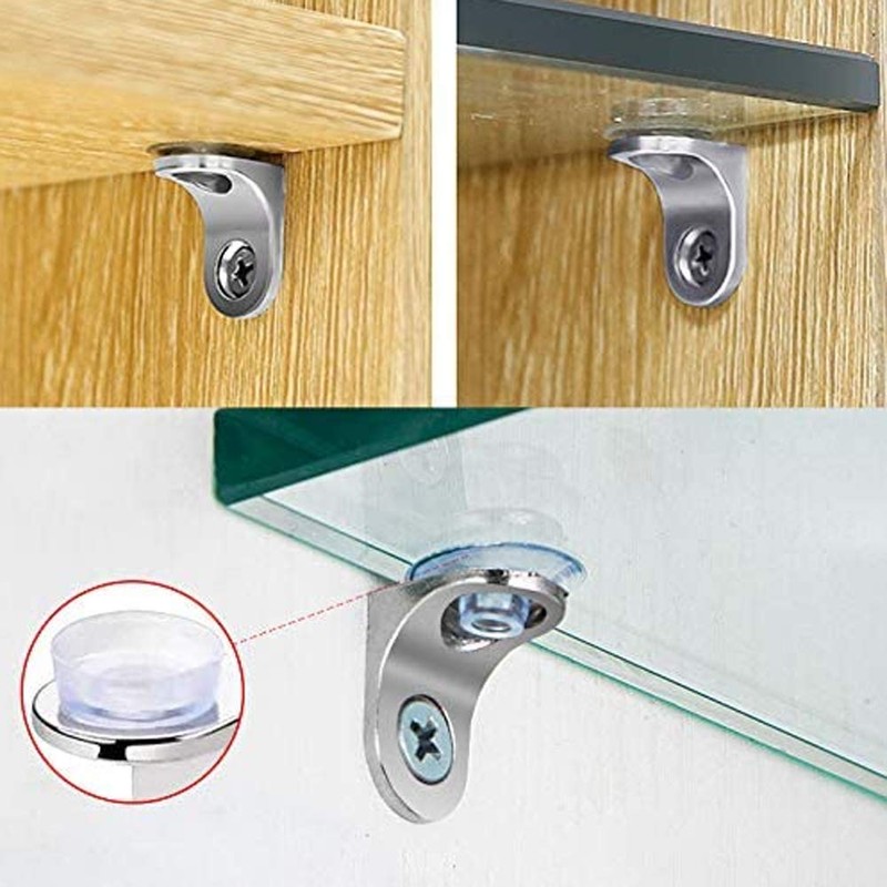 20Pcs Mounting Brace Fixing Glass Shelf Bracket Pegs Supports with