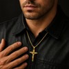 LiteVibe 14K Gold Rope Chain Crucifix Style Cross Pendant Necklace