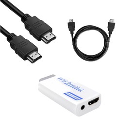 Leogony Wii Hdmi Adapter, 3.5mm Audio Jack Wii to Hdmi Adapter with 1m Hdmi Cable, Compatible with all Wii Display Modes, Full HD1080P/720P (White)