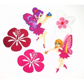 i-Patch - Patches - 0183 - Elf - Fairy - Roses - Flowers - Appliqué - Iron-On - Patch - Sticker - Badge - Iron-On Patch - Girls - Boys - Children