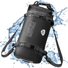 OSAH DRYPAK 25L Waterproof Dry Bag - Motorcycle Luggage Tail Bag with Straps for Back Seat, Roll Top Lightweight Waterproof Backpack Sack for Travel, Swimming, Boating, Kayaking, Camping and Beach