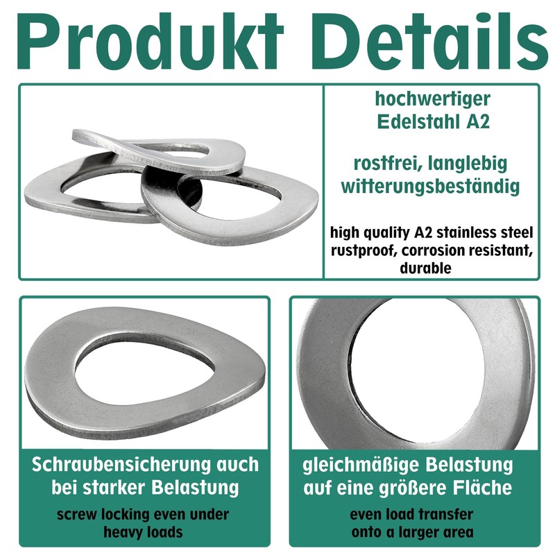 Spring washers shape B, corrugated, according to DIN 137, stainless