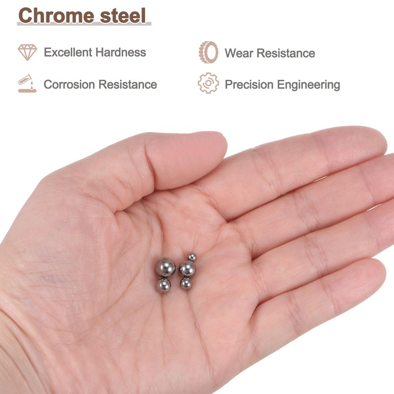 sourcing map 600pcs G16 Precision Balls Assortment Kit 1/8" 5/32"