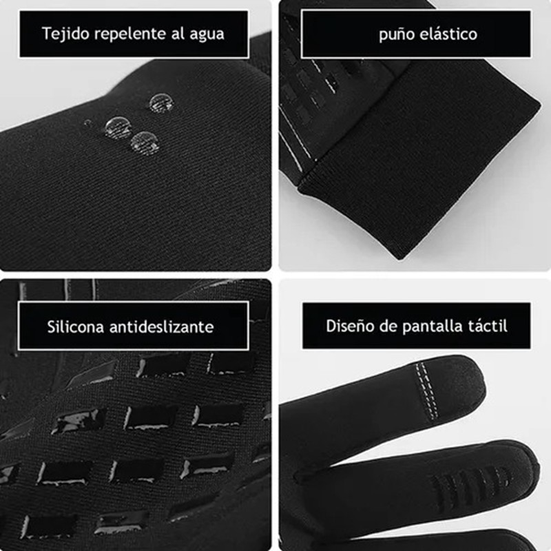 1 Pair Windproof Thermal Gloves Slip Resistant Touch Screen Warm