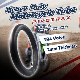 PIVOTRAX PIVOTRAX 2.25/2.50-16 (70/90-16) 16" Heavy Duty Mini Dirt Bike Inner Tube - 2 mm Reinforced Thickness - TR4 Valve Stem Straight