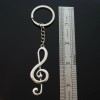 Treble Clef Keychain Silver Violin Guitar Piano Musical Note Gift