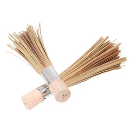 TOVINANNA 2pcs Bamboo Pot Scrub Brushes with Long Handles Durable Kitchen Cleaning Accessories for Household Hotel Restaurant Use Compact and Space Saving Design