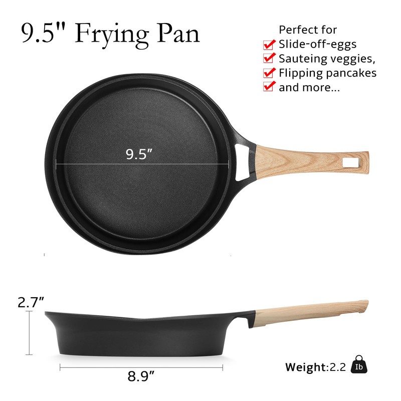 ESLITE LIFE Nonstick Deep Frying Pan Skillet, Healthy Granite Coating