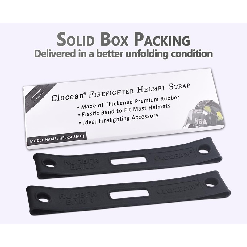 2 Pack Firefighter Helmet Straps, Thickened Rubber Firefighter Helmet Band