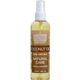 Bemaya Aceite de Coco para Masajes Relajantes de Aromaterapia | Excelente Producto para el Cuidado de la Piel y el Pelo | Humectante y Suavizante, 125 ml