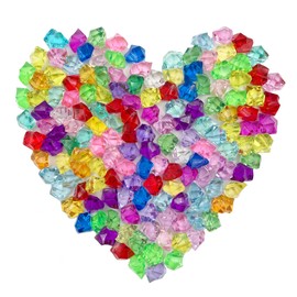 LYFJXX Fake Crushed Ice Cubes, Vase Fillers, 150 pcs 16 * 22 mm Artificial Acrylic Crystal Rocks Diamonds for Vase Fillers,Table Scatter, Party Favor, Food Display, DIY Crafts (0.86 * 0.62inch,Multi)