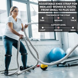 Patella Knee Strap Support Stabilizer & Plus Size Jumpers Knee Band - Patella Tendon Strap for Osgood Schlatter, Running, Patellar Tendonitis, Meniscus Tear, Women, Men, Youth