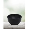 MaMeMi Round Soapstone Incense Bowl in Black [Fireproof Diameter 10