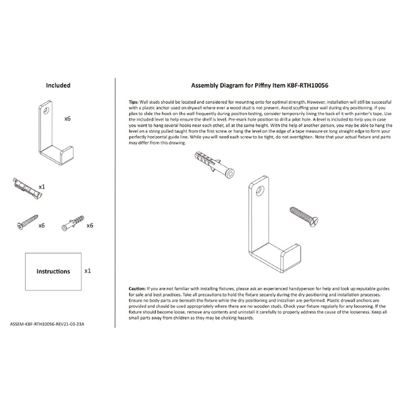 Piffny Robe & Towel Hook, 6 Pack Heavy Duty Stainless