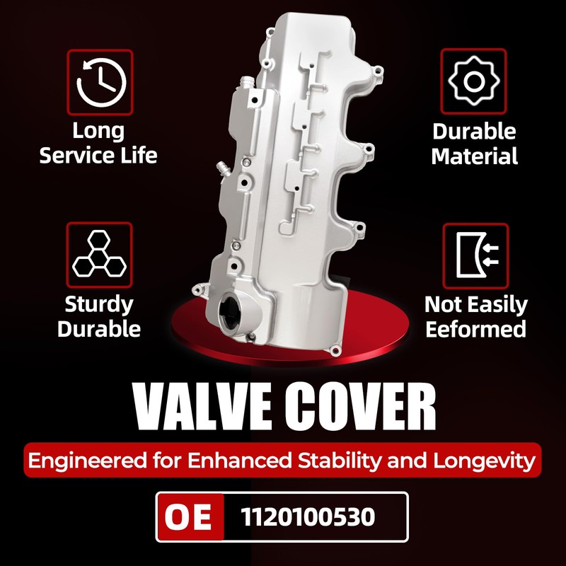 MITZONE Aluminimun Engine Valve Cover with Gasket Compatible with 1998-2005