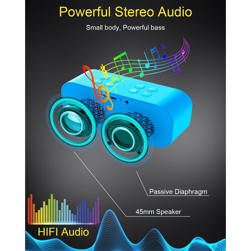 AFK Digital Alarm Clock with Bluetooth Speaker,Desk Clock for Bedrooms,Small