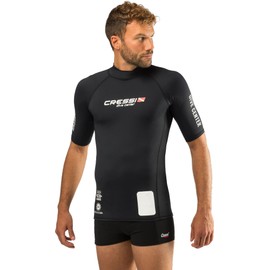 Cressi Men's Man Black Dive Center Men s Rash Guard UV Sun Protection UPF 50 Short Sleeve, Black, M 3 UK