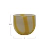Creative Co-Op Round Soda Glass Tealight/Votive Holder with Stripes, White