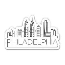 Squiddy Philadelphia Pennsylvania City Skyline - Vinyl Sticker - Large Size (11" Wide)